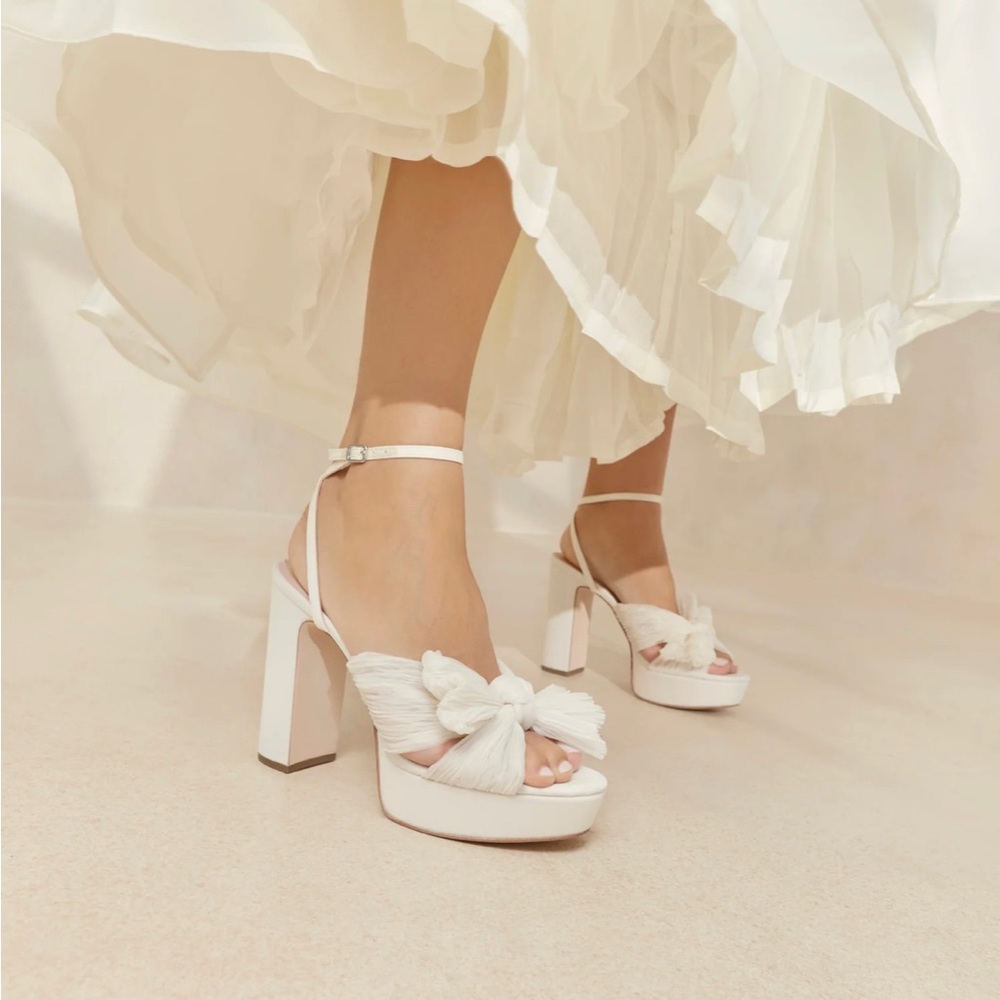 Loeffler Randal Natalia Pearl Platform Bow Heel (worn for photoshoot only)